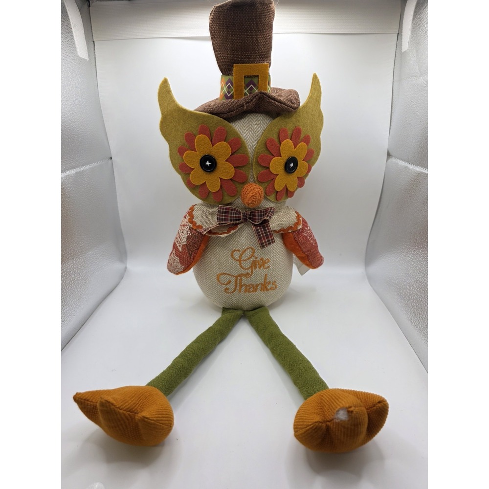Fall Home Decor ** Weighted Owl ** Seasonal Decor Has Tiny Tear In Foot At Seam